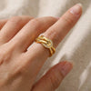 SFS053 - 18K Gold Plated Elegant Romantic Open Ring – Cute Minimalist Adjustable Fashion Ring for Women