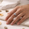 SFS057 - 304 Stainless Steel Geometric Open Ring – PVD Coated Zircon Waterproof Non-Tarnish Ring for Women