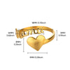 SFS019 - Mama Letter Heart Ring - 18K Real Gold PVD Coated 304 Stainless Steel Adjustable Open Ring for Women