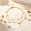 SFS010 - Dainty Double Layer Star Ankle Bracelet – Waterproof Non-Tarnish Jewelry