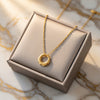 SFGCN001 - Waterproof Gold Circle Pendant Necklace for Women