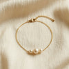 SFS063 - Pearl Beading Jewelry Set For Women With 18K Real Gold Plated Cable Chain