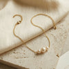 SFS063 - Pearl Beading Jewelry Set For Women With 18K Real Gold Plated Cable Chain