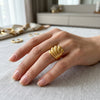 SFS073 - Fashionable Stainless Steel Geometric Pattern Open Ring Creative Design Sensation Small Niche Ring For Daily Wear