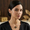 SFS074 - Flowers Enamel Jewelry Set For Women In 304 Stainless Steel With Golden Plated Water Plating And Snake Chain
